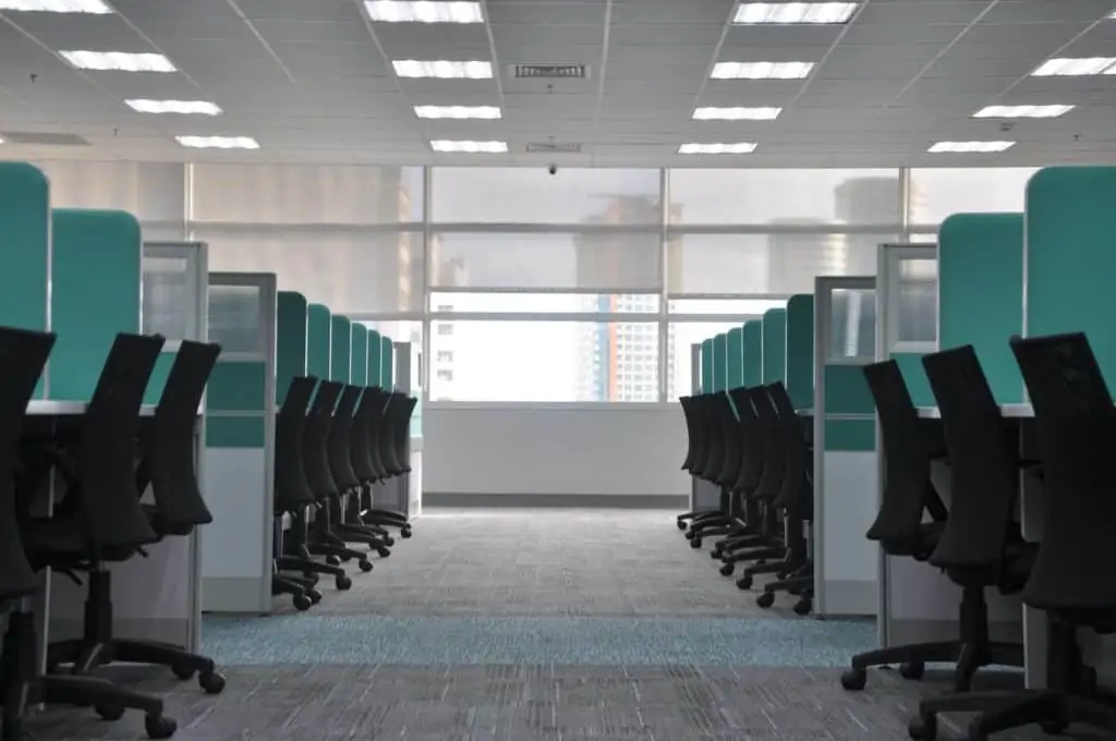 office workplace with ventilation